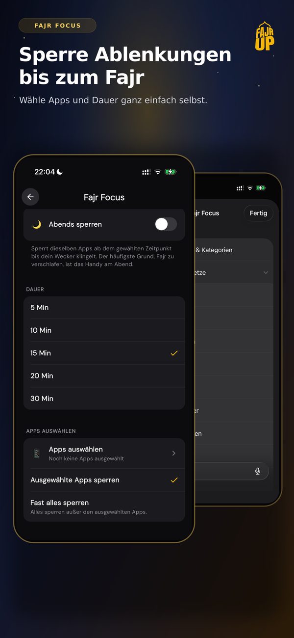 Fajr Focus app blocking